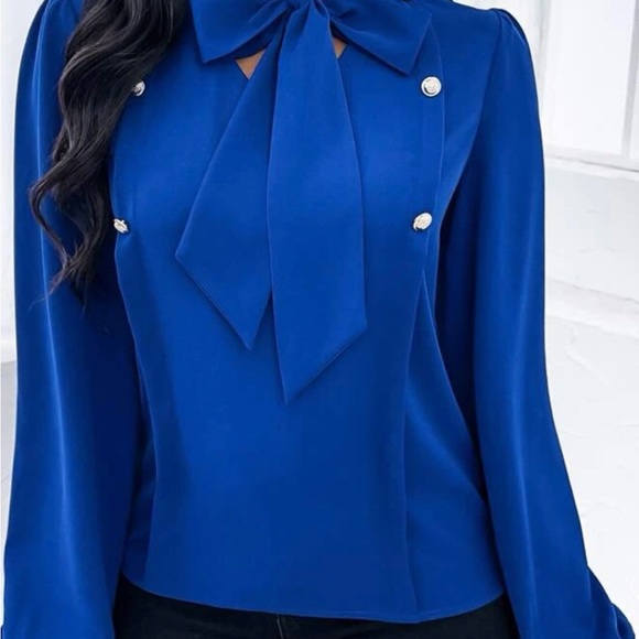 Brand new Elegant blouse Royal Blue from Shein size M - Picture 4 of 6